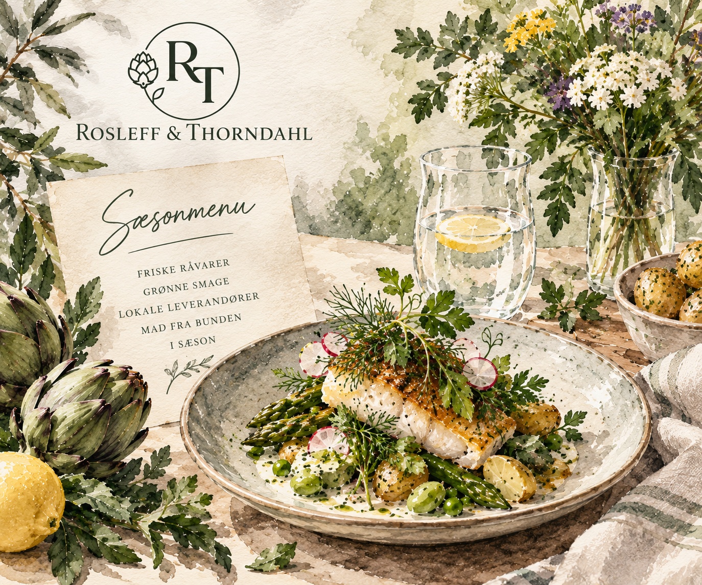 Kyllingeret med grøntsager og urter fra Rosleff & Thorndahl